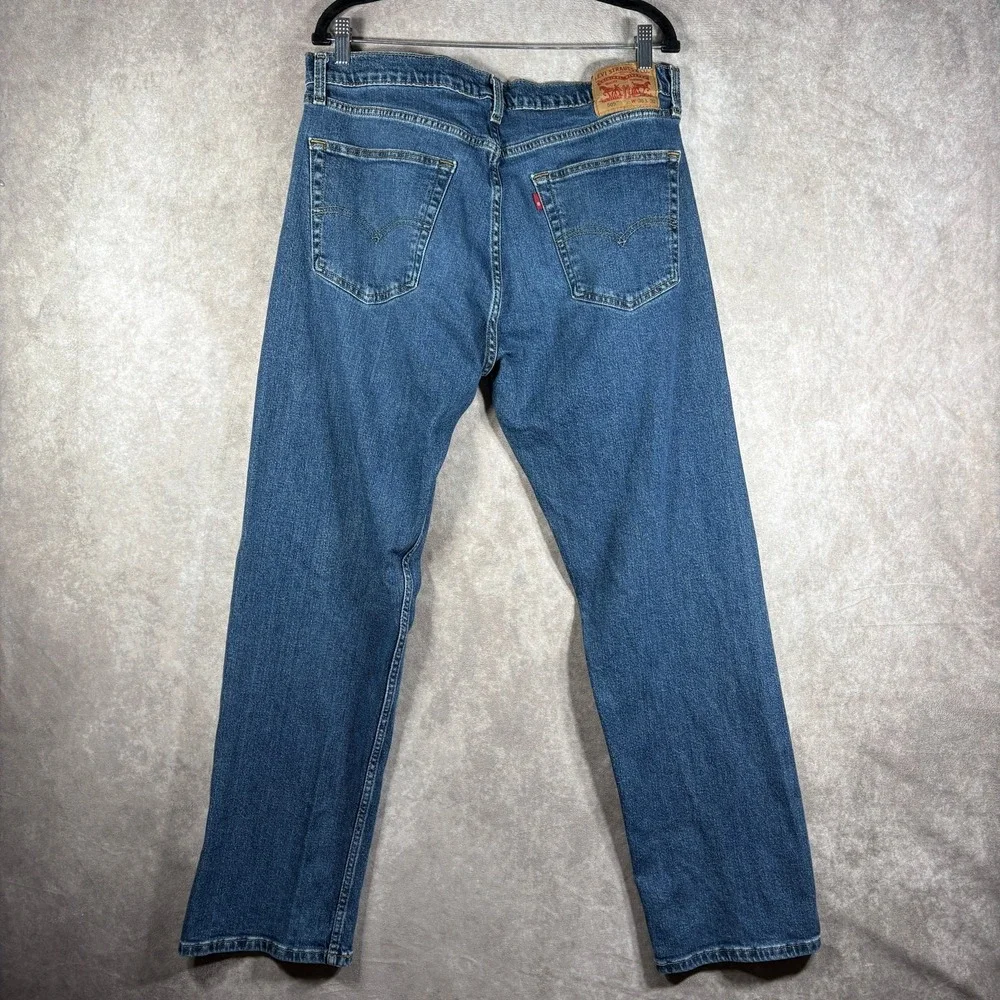 Levi's 505 Jeans Mens Size 36X32 Blue‎ Medium Wash Denim Straight Leg Everyday